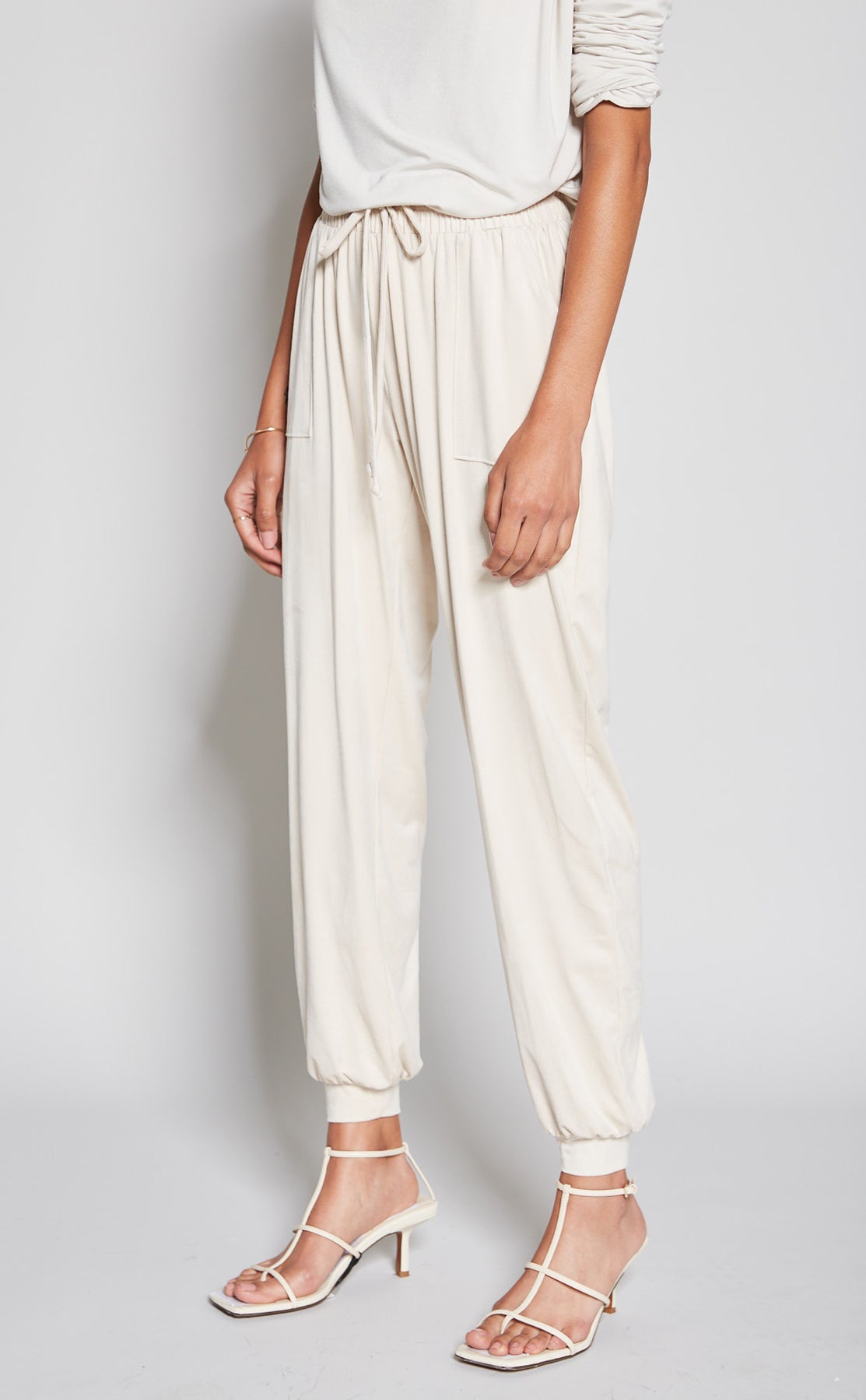 Suede Draw String Track Pant