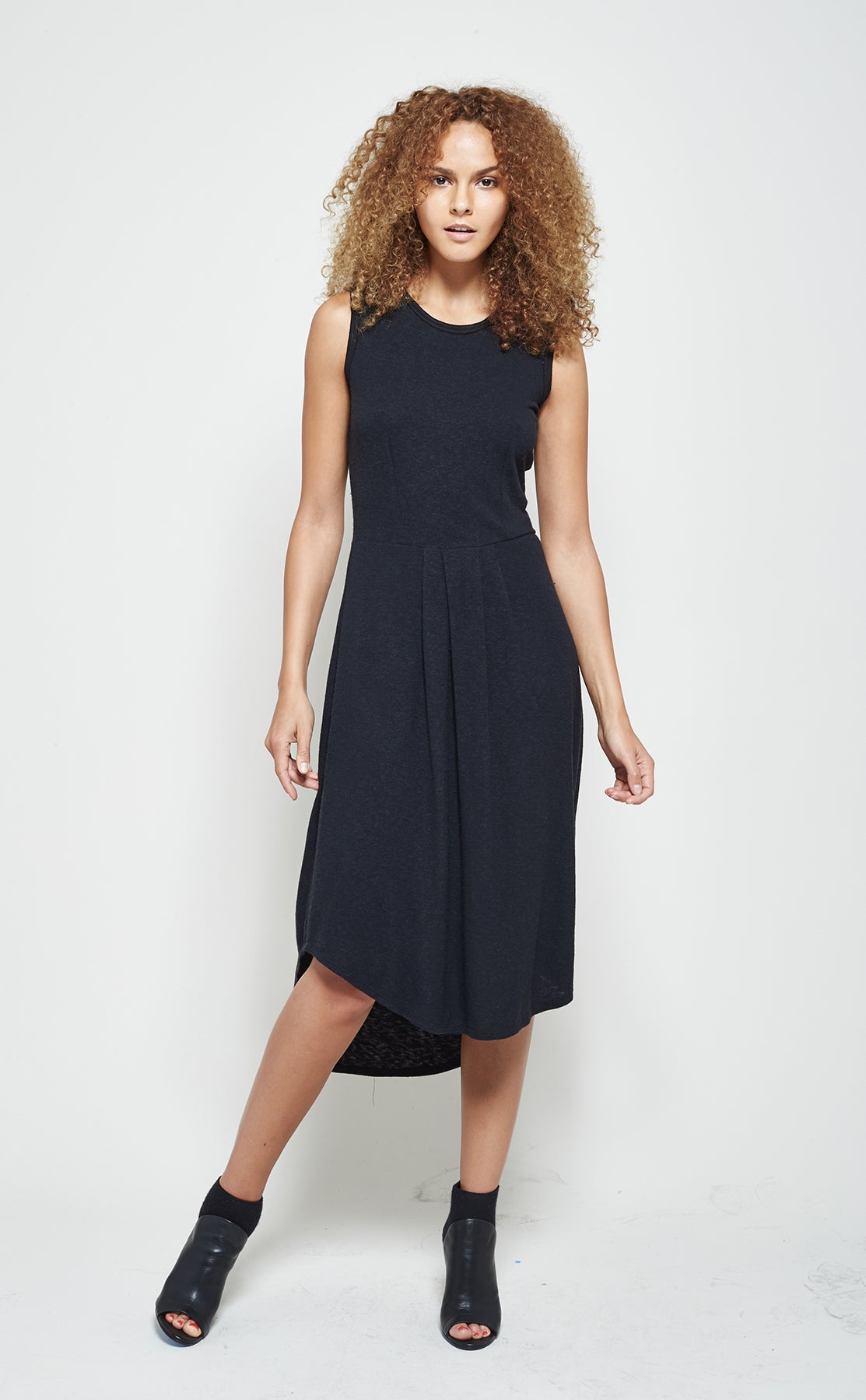 Sleeveless Shirt-tail Dress