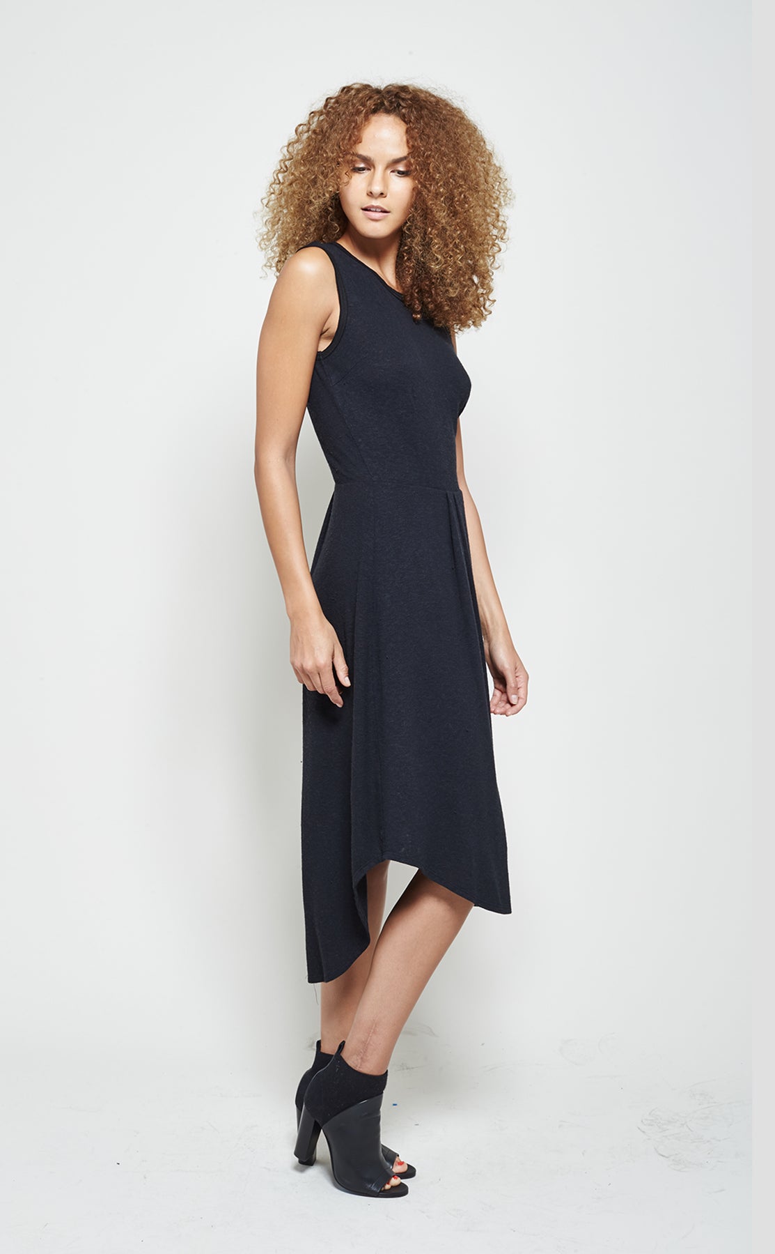 Sleeveless Shirt-tail Dress