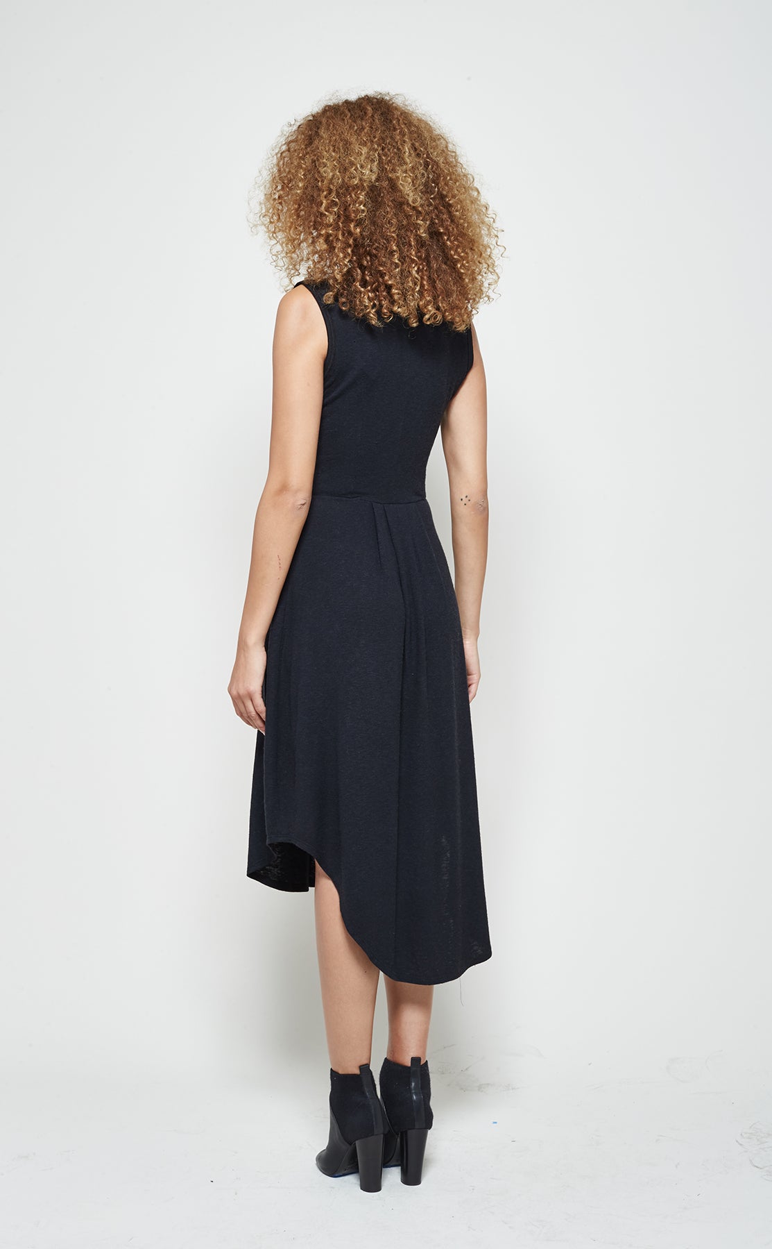 Sleeveless Shirt-tail Dress