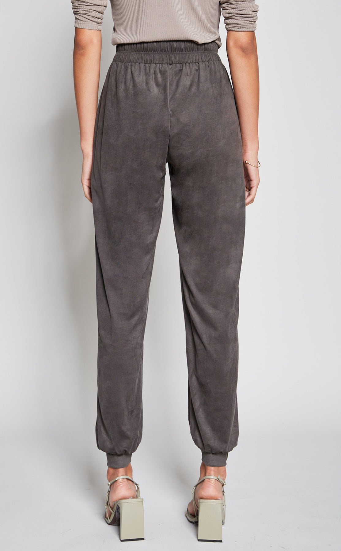 Suede Draw String Track Pant