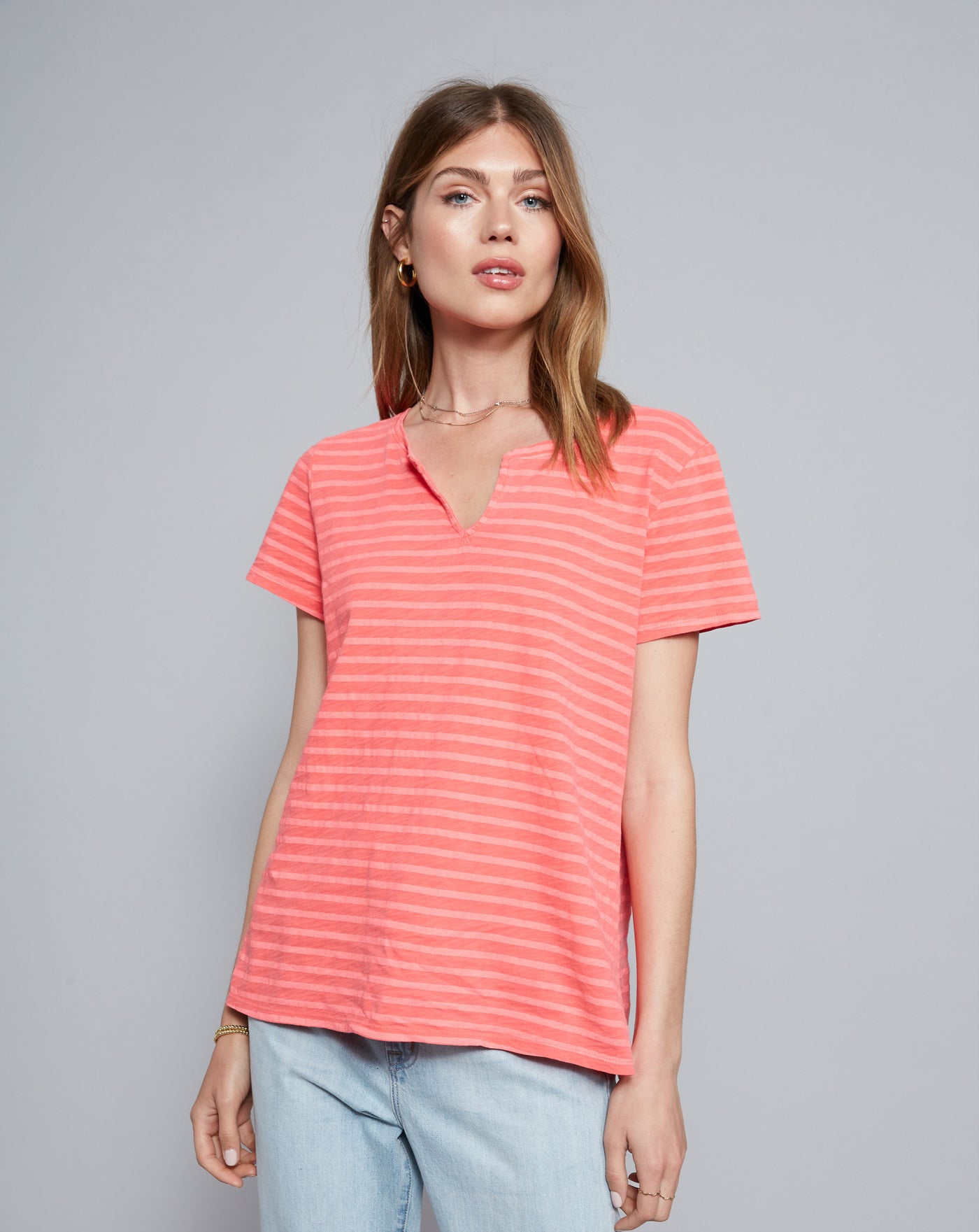 Split Neck Mariner Stripe