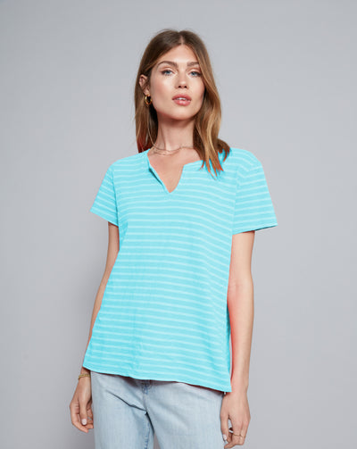 Split Neck Mariner Stripe