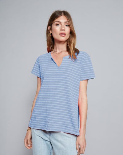 Split Neck Mariner Stripe