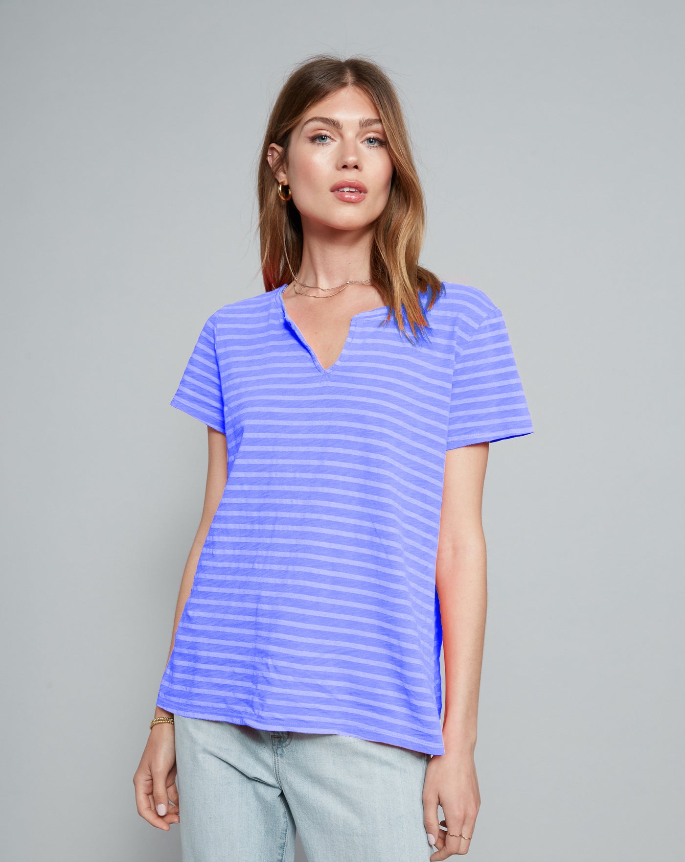 Split Neck Mariner Stripe