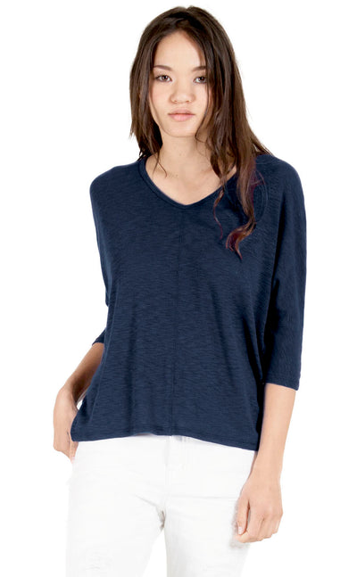 3/4 Sleeve Dolman With Front & Back Seam Detail