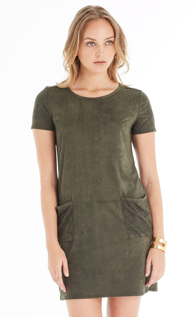 Microsuede Shift Dress