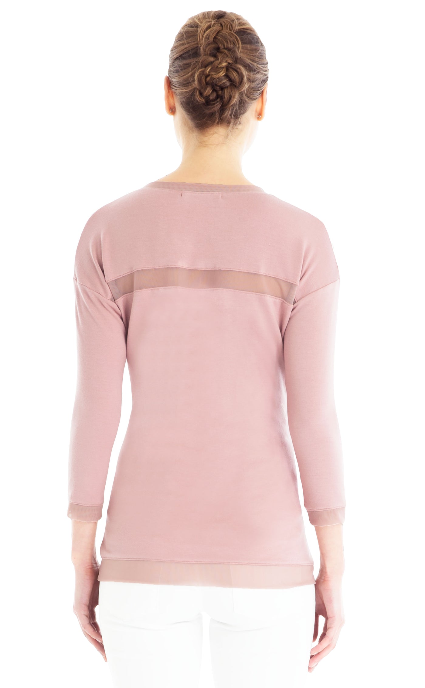 Mesh Panel Pullover Top