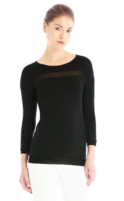 Mesh Panel Pullover Top