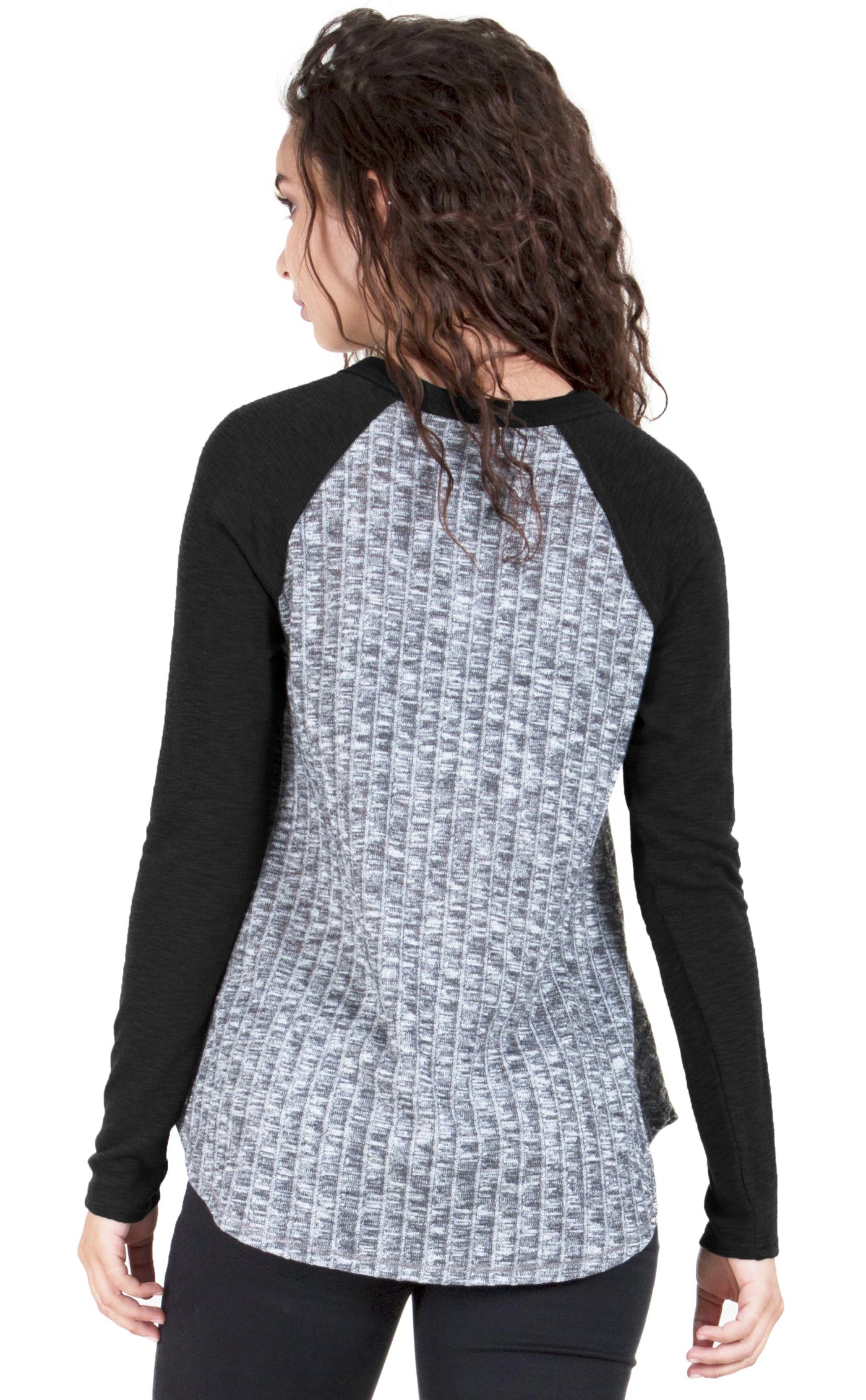 Raglan Sleeve Top with Rib