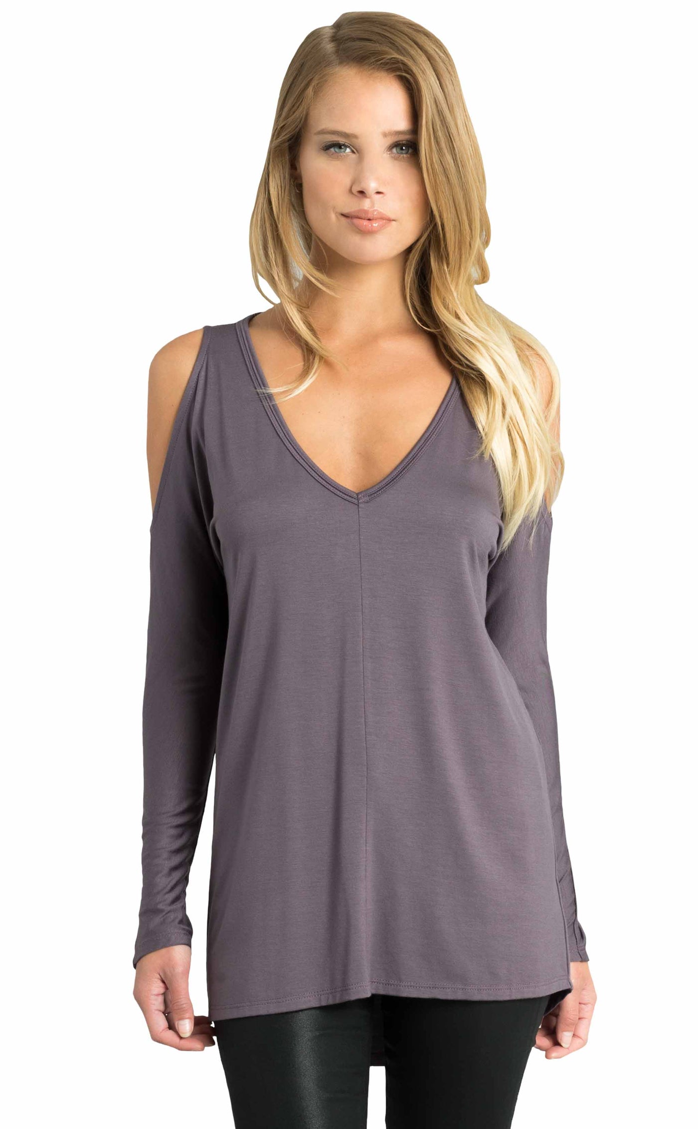 Long Sleeve Cold Shoulder Top