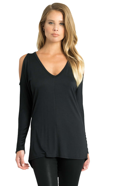 Long Sleeve Cold Shoulder Top