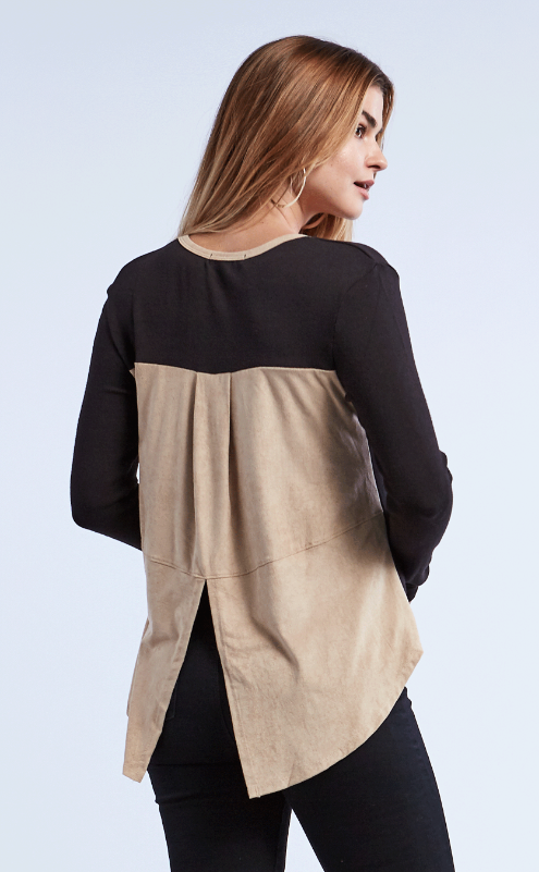 V-Neck Long Sleeve with Back Slit