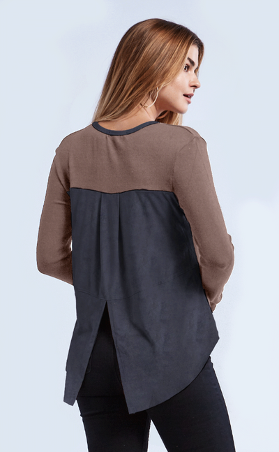 V-Neck Long Sleeve with Back Slit