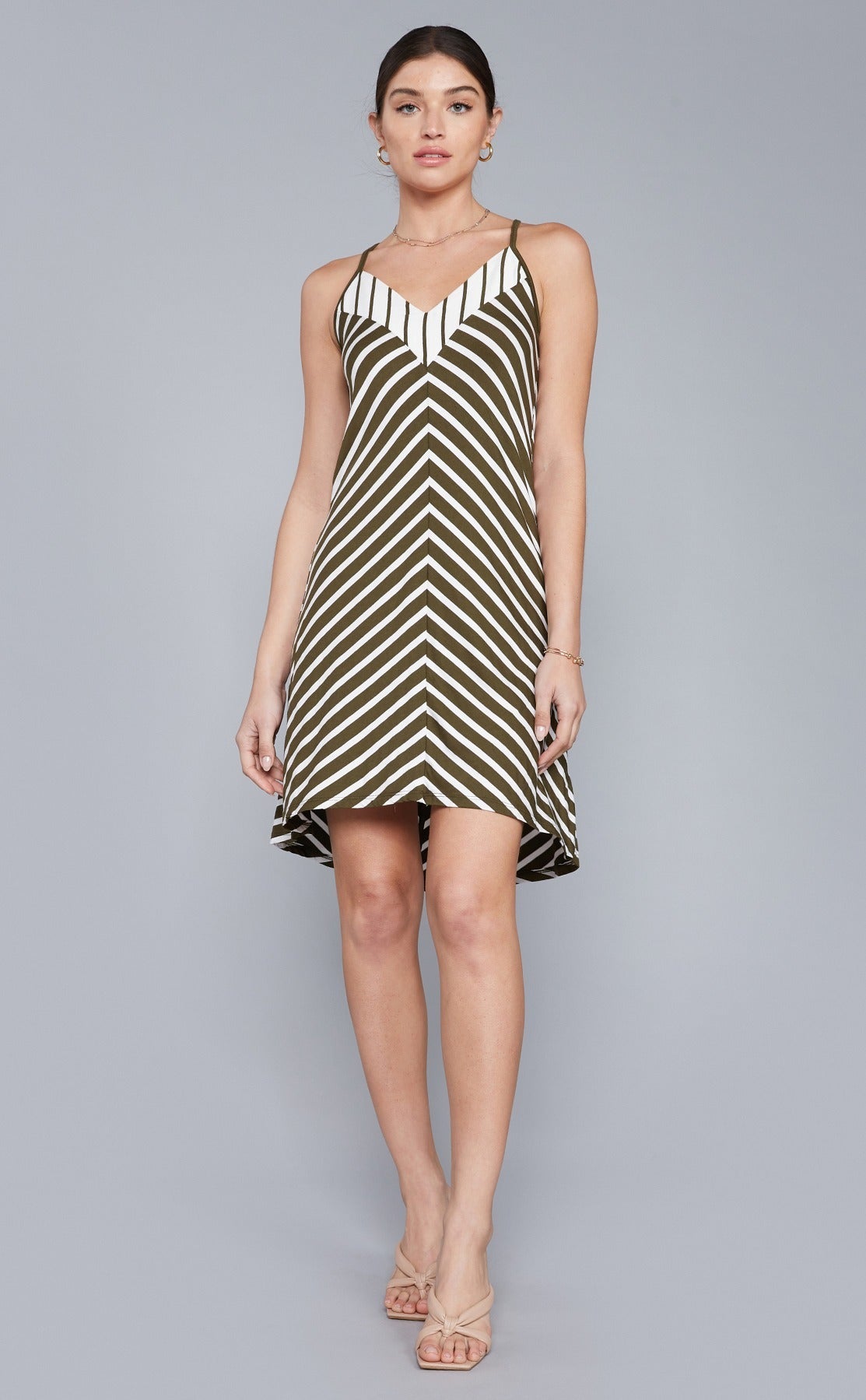 Mitered Striped Dress