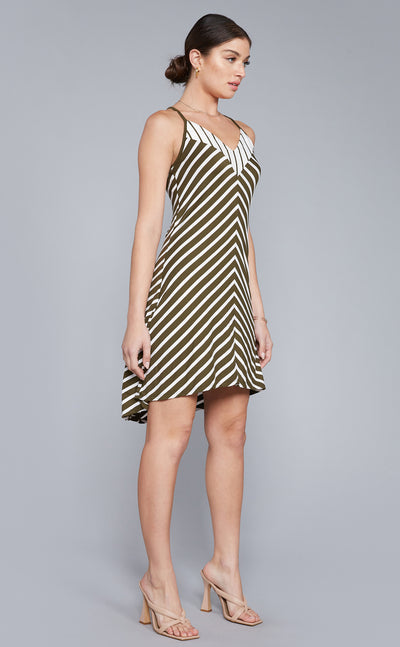 Mitered Striped Dress