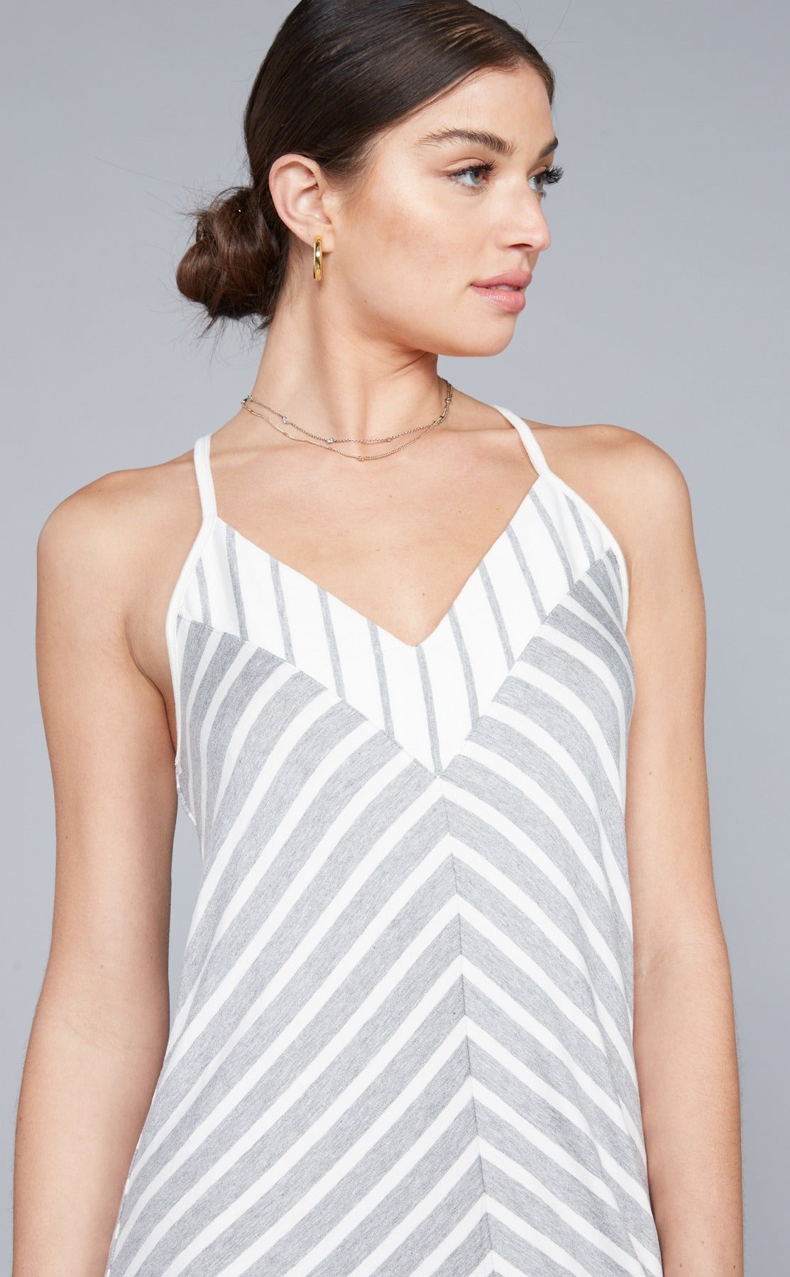 Mitered Striped Dress