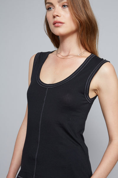 Scoop Neck Seamed Tank