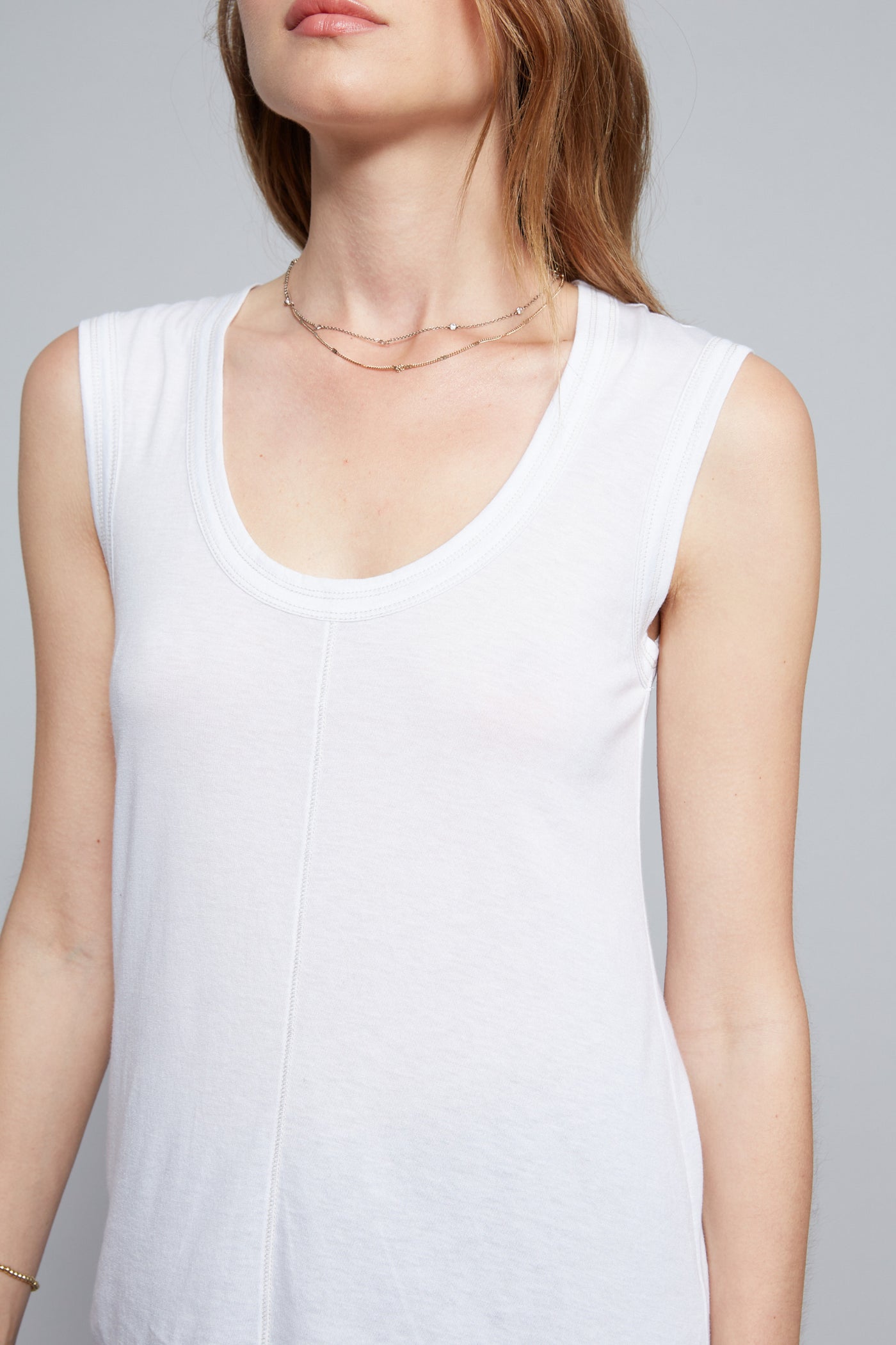 Scoop Neck Seamed Tank