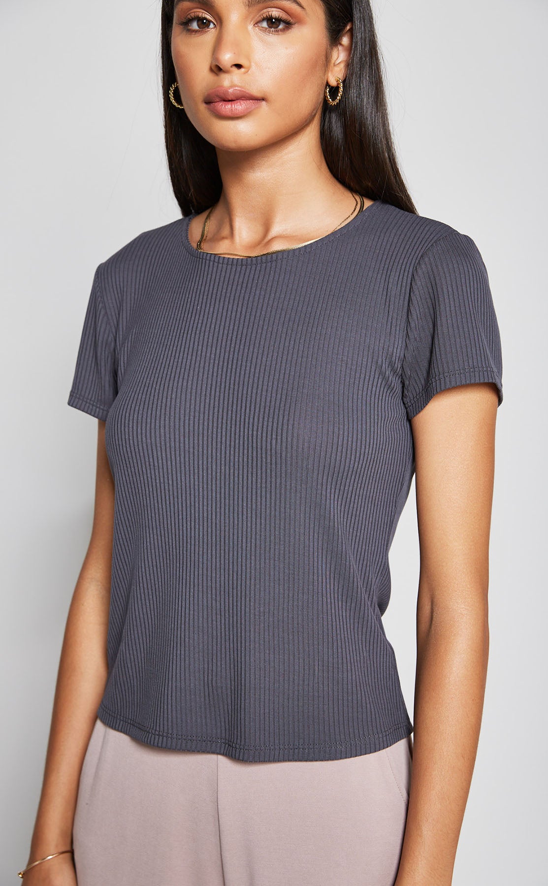 Short Sleeve Crew Neck Top