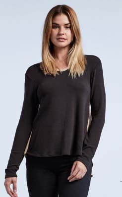 V-Neck Long Sleeve with Back Slit