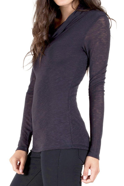 Cowl Neck Double Layered Long Sleeve