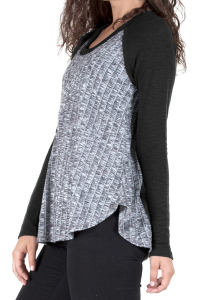 Raglan Sleeve Top with Rib