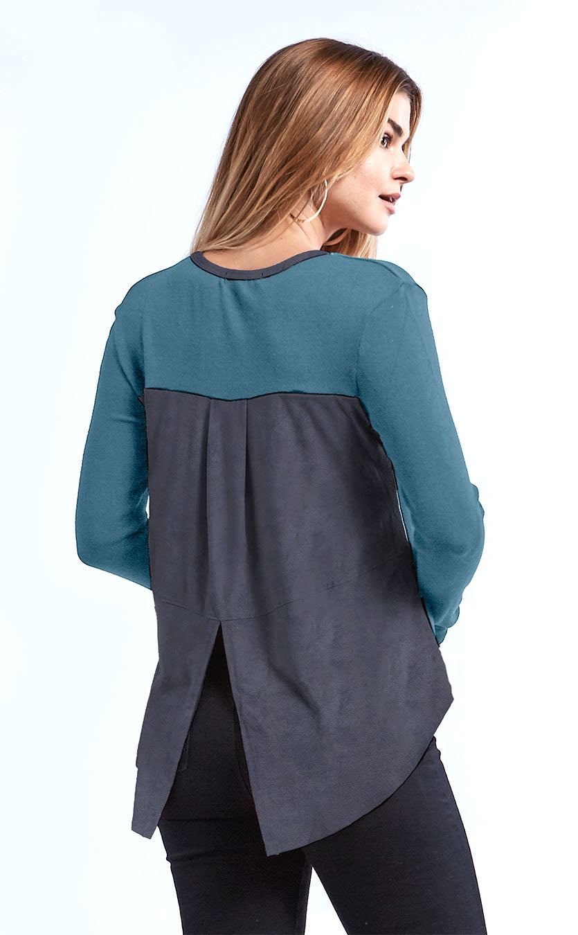 V-Neck Long Sleeve with Back Slit