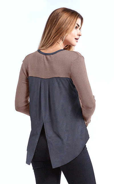 V-Neck Long Sleeve with Back Slit