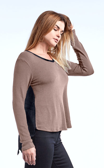 V-Neck Long Sleeve with Back Slit